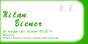 milan biener business card